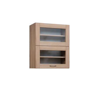 CHVVP - 6S horní skříňka, 2 výklopy, prosklená, 730x600x300, dub bardolino